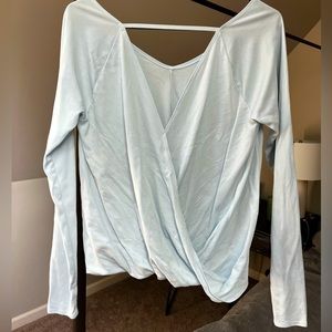 Baby blue blouse open back - size  small